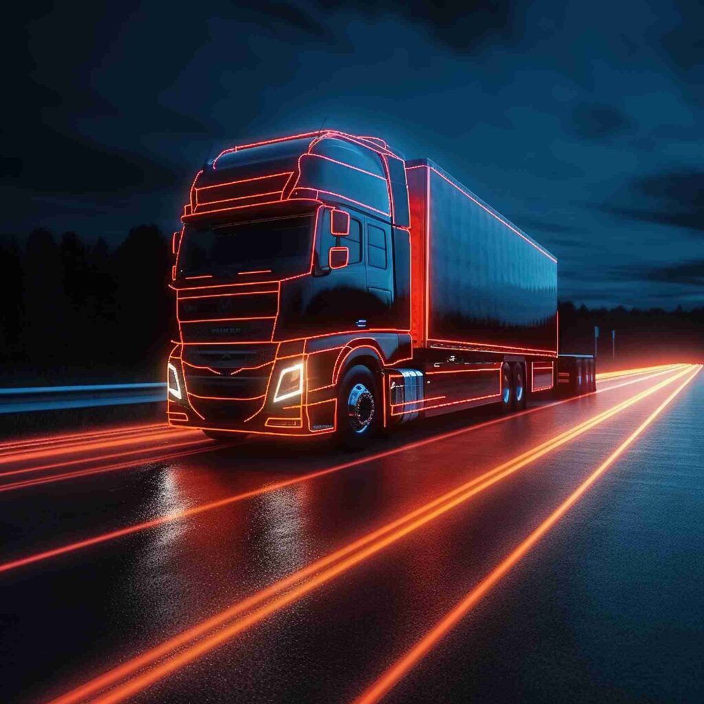 lkw in der nacht